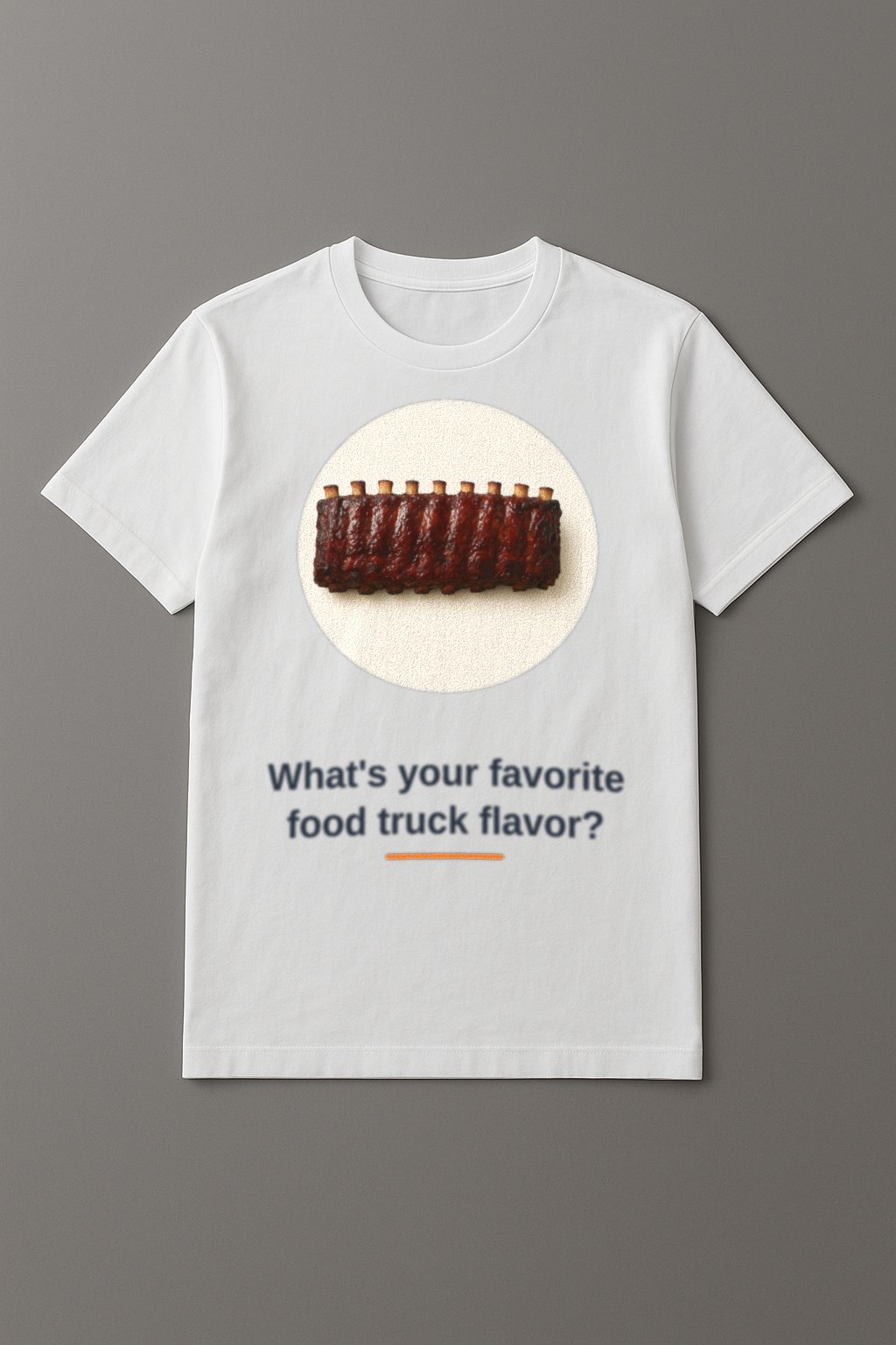 BBQ Tee — front view on a white tee