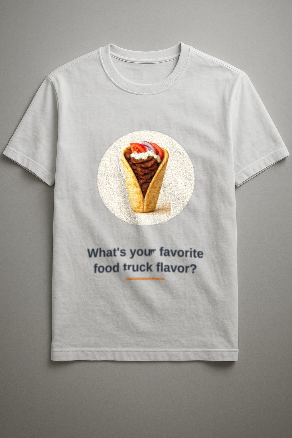 Gyros Tee — front view on a white tee