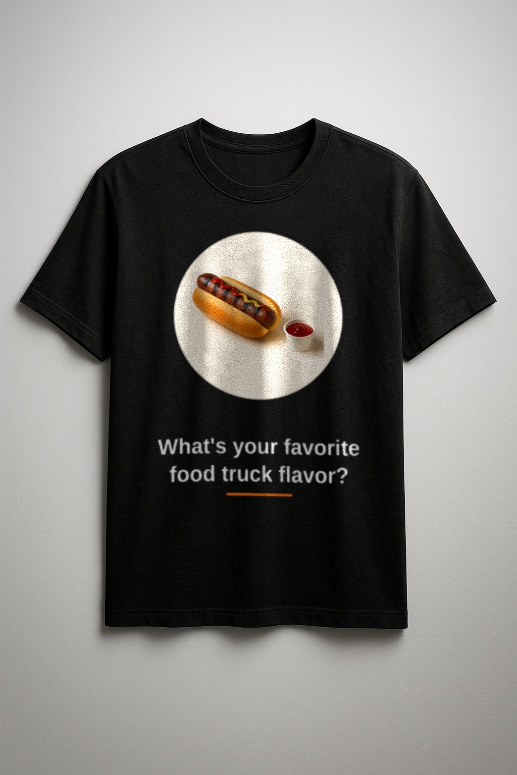 Hot Dogs Tee — front view on a black tee
