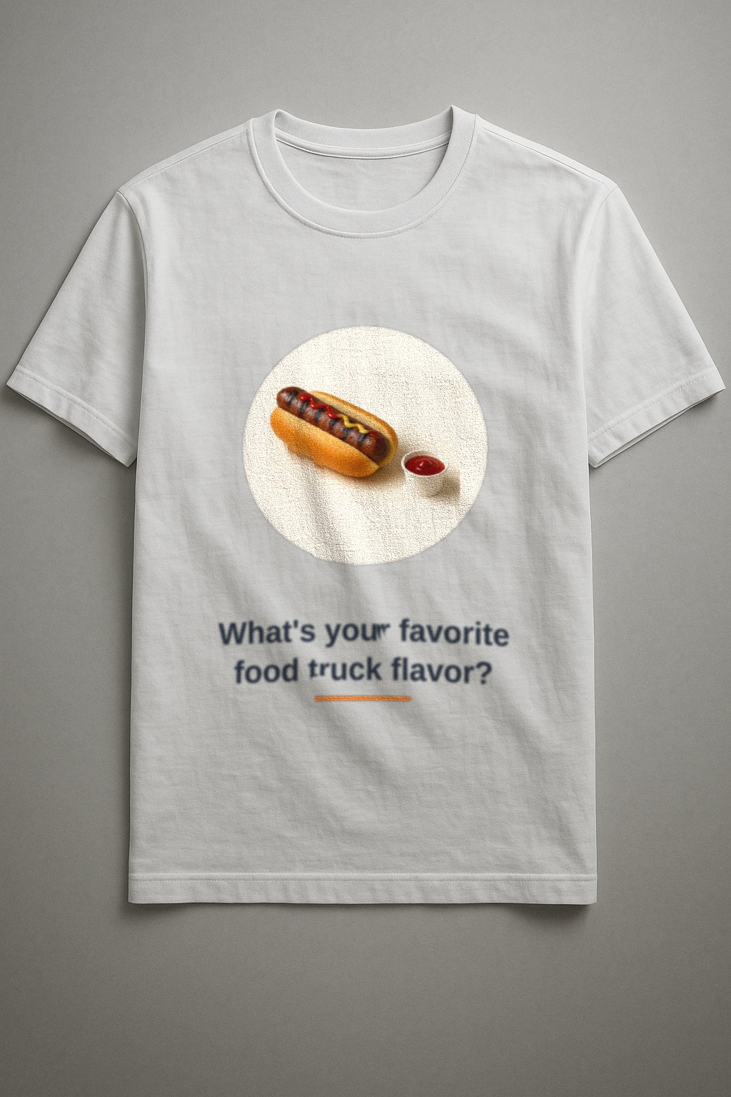 Hot Dogs Tee — front view on a white tee