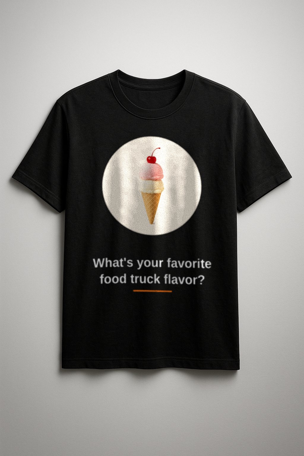 Ice Cream Tee — front view on a black tee