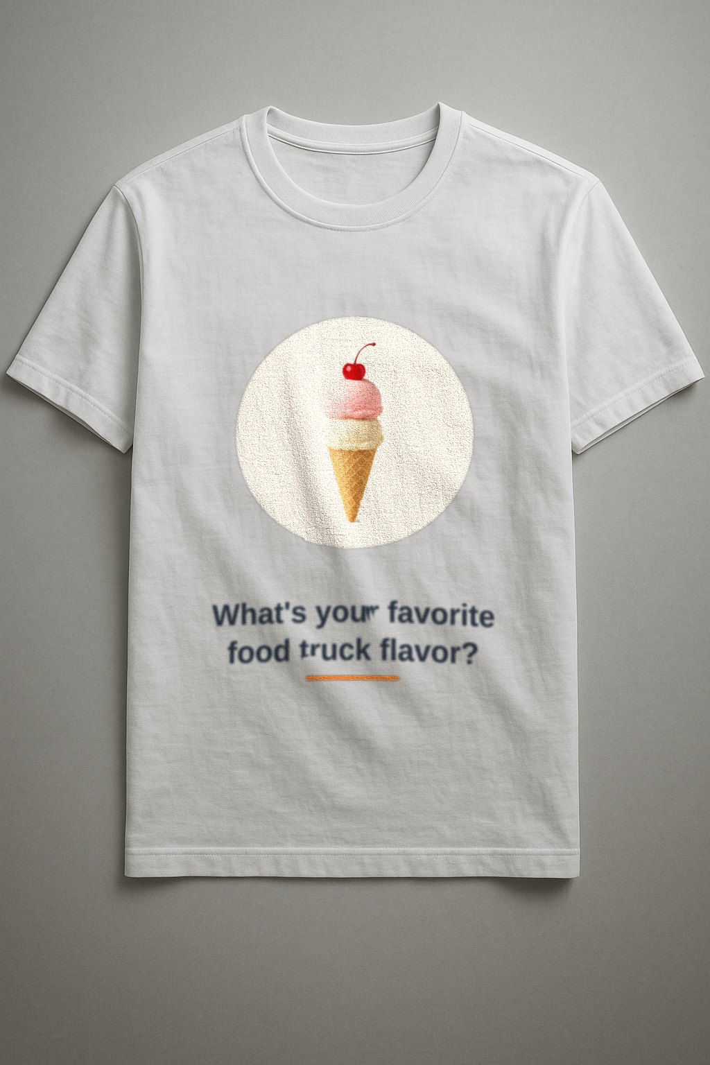 Ice Cream Tee — front view on a white tee