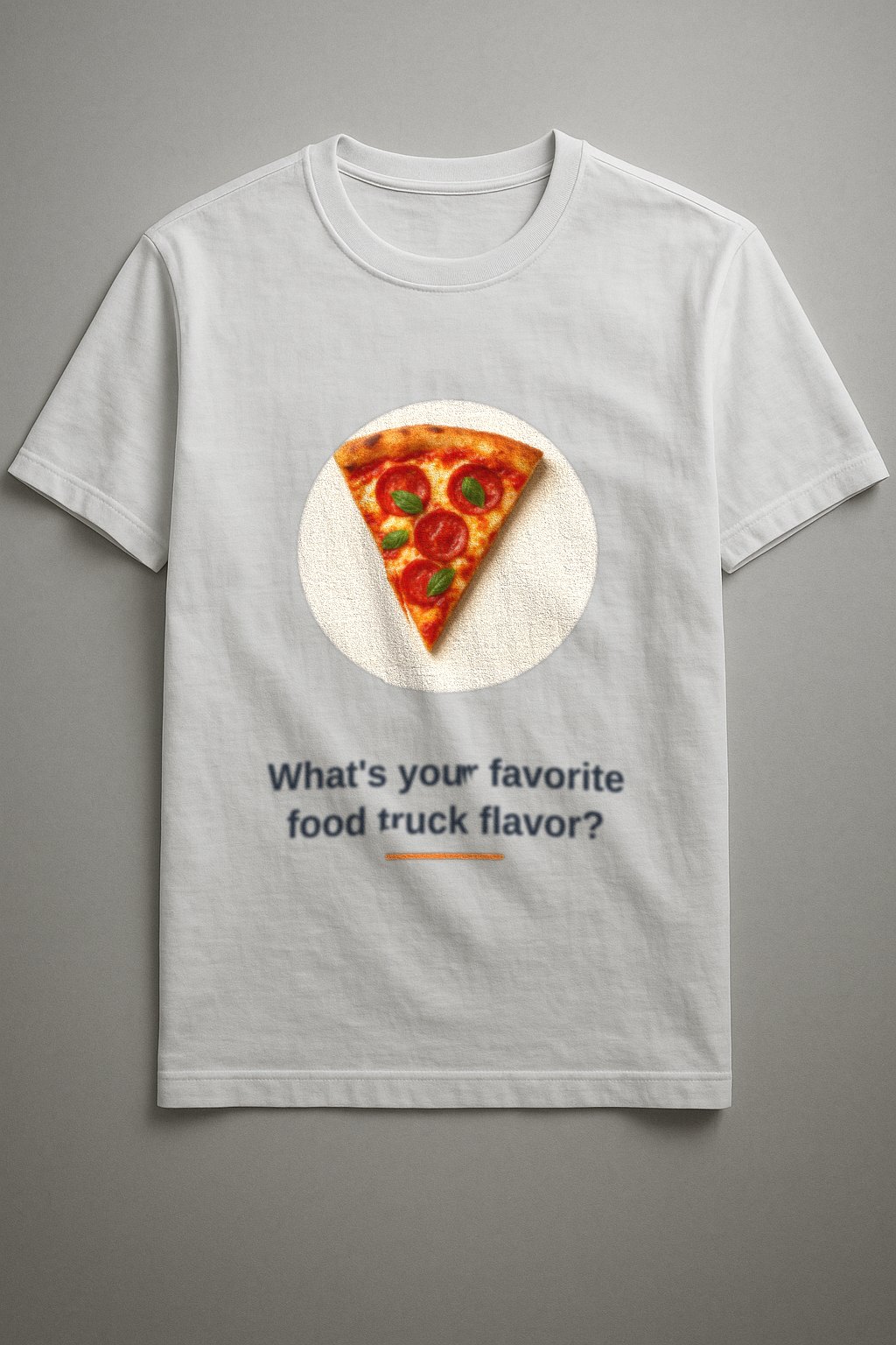 Pizza Tee — front view on a white tee