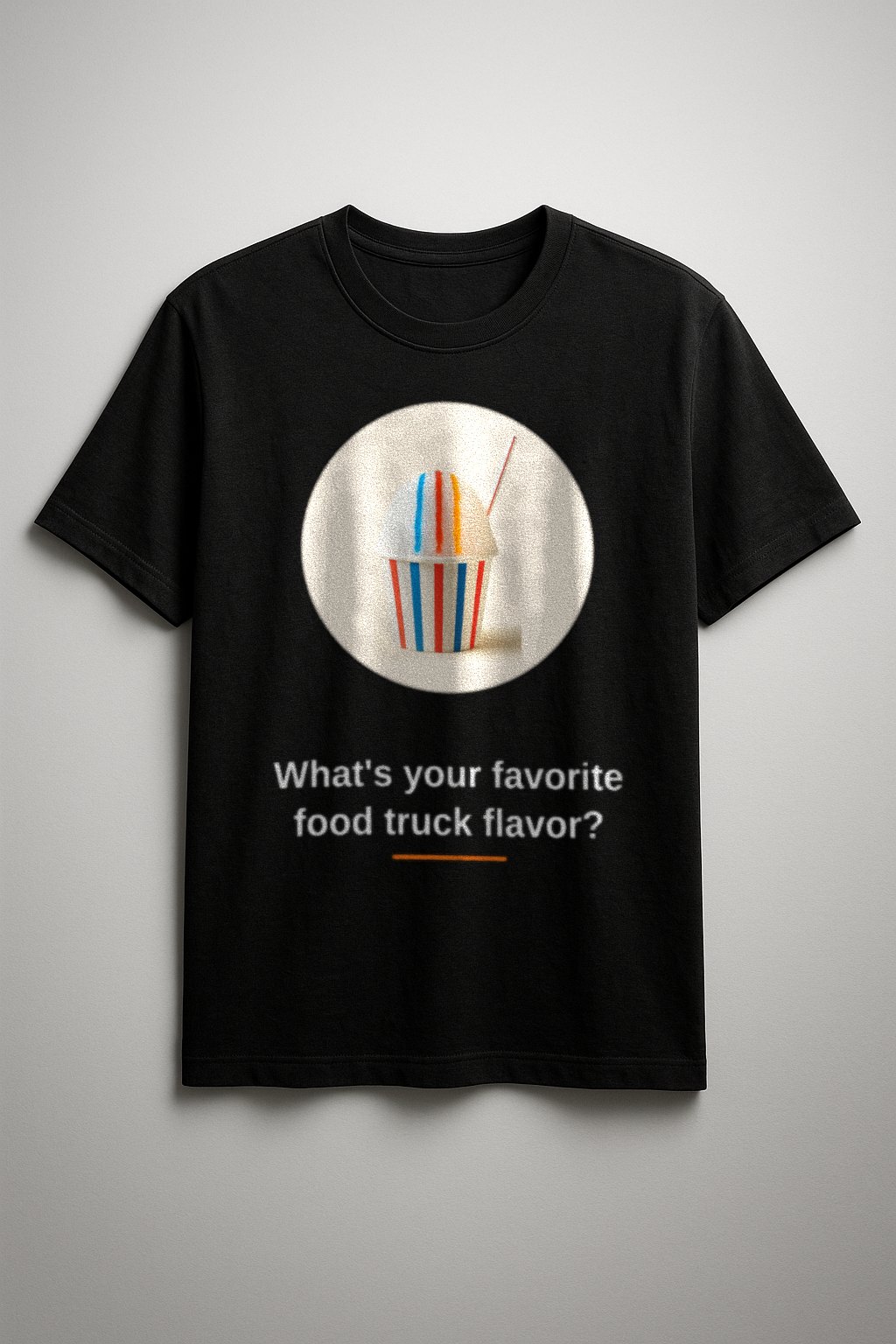 Shaved Ice Tee — front view on a black tee