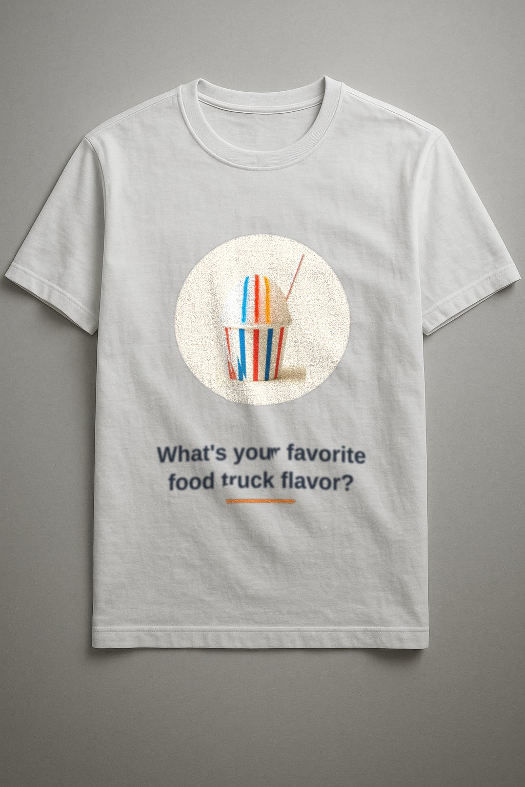 Shaved Ice Tee — front view on a white tee