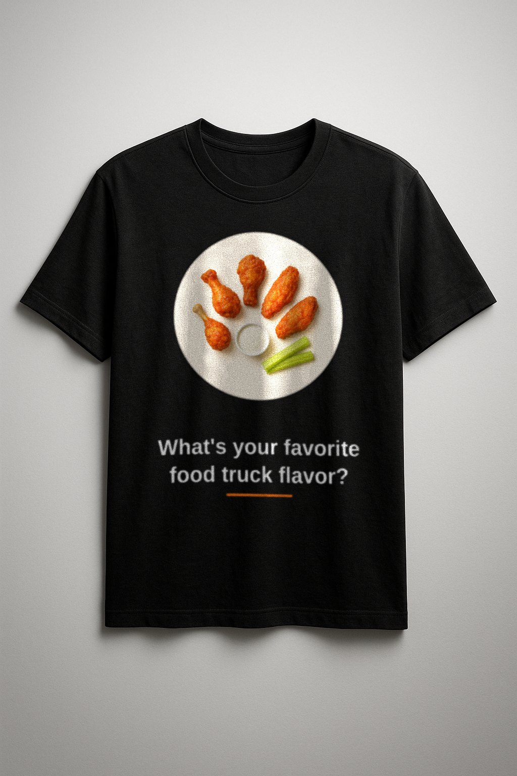 Wings Tee — front view on a black tee